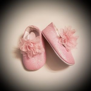 Baby Girls So 'Dorable Pink Shimmer Booties 6-12mo